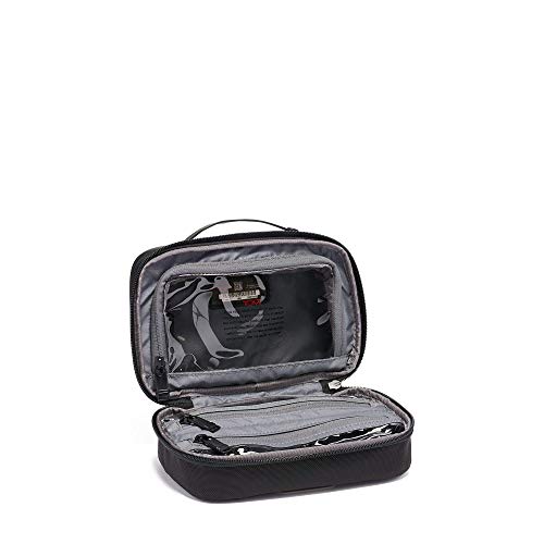 TUMI - Alpha 3 Split Travel Kit - Luggage Accessories Toiletry Bag for Men and Women with Embossed Leather Carry Handle - Black