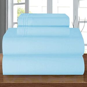 Elegant Comfort Luxury 1500 Thread Count Egyptian Quality Microfiber 4-Piece Premium Hotel Sheet Set-Wrinkle Resistant, All Around Elastic Fitted Sheet, Deep Pocket up to 16", Twin/Twin XL, Aqua