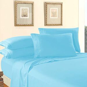 Elegant Comfort Luxury 1500 Thread Count Egyptian Quality Microfiber 4-Piece Premium Hotel Sheet Set-Wrinkle Resistant, All Around Elastic Fitted Sheet, Deep Pocket up to 16", Twin/Twin XL, Aqua