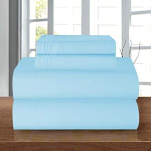 Elegant Comfort Luxury 1500 Thread Count Egyptian Quality Microfiber 4-Piece Premium Hotel Sheet Set-Wrinkle Resistant, All Around Elastic Fitted Sheet, Deep Pocket up to 16", Twin/Twin XL, Aqua