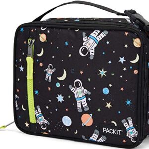 PackIt Freezable Classic Lunch Box, Spaceman, Built with EcoFreeze Technology, Collapsible, Reusable, Zip Closure With Zip Front Pocket and Buckle Handle, Perfect for Healthy Lunches