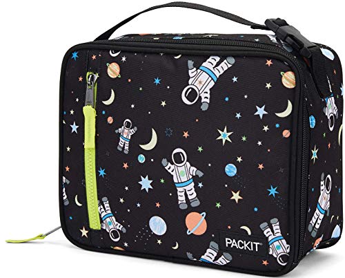 PackIt Freezable Classic Lunch Box, Spaceman, Built with EcoFreeze Technology, Collapsible, Reusable, Zip Closure With Zip Front Pocket and Buckle Handle, Perfect for Healthy Lunches