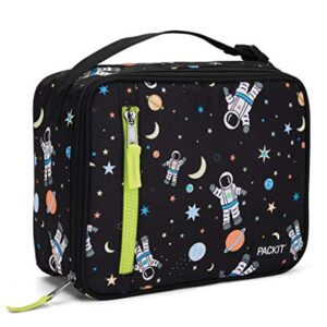 PackIt Freezable Classic Lunch Box, Spaceman, Built with EcoFreeze Technology, Collapsible, Reusable, Zip Closure With Zip Front Pocket and Buckle Handle, Perfect for Healthy Lunches