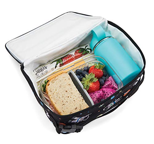 PackIt Freezable Classic Lunch Box, Spaceman, Built with EcoFreeze Technology, Collapsible, Reusable, Zip Closure With Zip Front Pocket and Buckle Handle, Perfect for Healthy Lunches