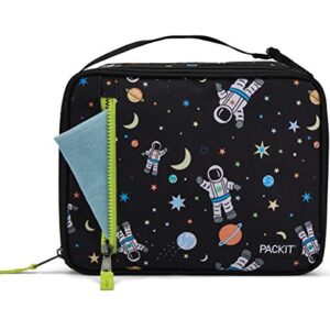 PackIt Freezable Classic Lunch Box, Spaceman, Built with EcoFreeze Technology, Collapsible, Reusable, Zip Closure With Zip Front Pocket and Buckle Handle, Perfect for Healthy Lunches