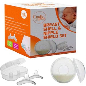 nippleshield and breast shell for breast feeding | nipple shield in storage case | breastfeeding essentials | milk savers or breastmilk catcher | protects sore nipples & collects breast milk leaks