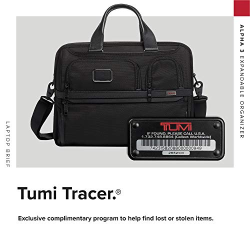 TUMI Alpha 3 Expandable Organizer Laptop Briefcase - 15-Inch Computer Bag for Men and Women - Black