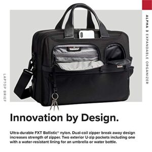 TUMI Alpha 3 Expandable Organizer Laptop Briefcase - 15-Inch Computer Bag for Men and Women - Black