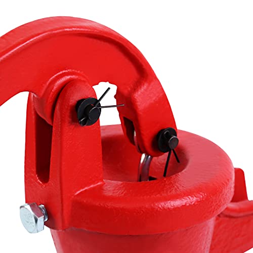 Samger Durable Antique Pitcher Hand Water Pump Cast Iron Red Hand Well Pump 25ft Maximum lift Manual Water Transfer Pump Boost Fountain for Outdoor, Yard, Pond, Garden Decoration Kit