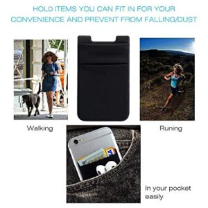 Hoblaze Phone Card Holder Stretchy Lycra Wallet Pocket Credit Card ID Case Pouch Sleeve Adhesive Sticker Compatible with iPhone Samsung Galaxy Android Smartphones - 3Pack Black