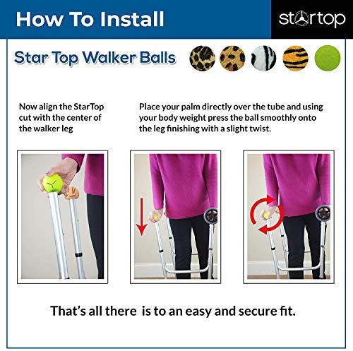 STARTOP Deluxe Pre Cut Walker Tennis Ball Glides - Walkers Legs Universal Precut Glide Balls, Accessories Gifts for Elderly Seniors or Medical Rehab (Yellow)