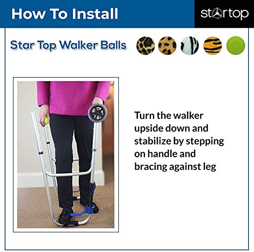 STARTOP Deluxe Pre Cut Walker Tennis Ball Glides - Walkers Legs Universal Precut Glide Balls, Accessories Gifts for Elderly Seniors or Medical Rehab (Yellow)