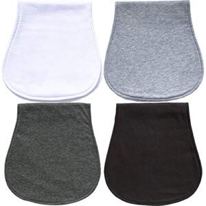 burp cloths for babies, large size, triple layers, extra soft absorbent and thick, 4 packs, dark grey light grey and white