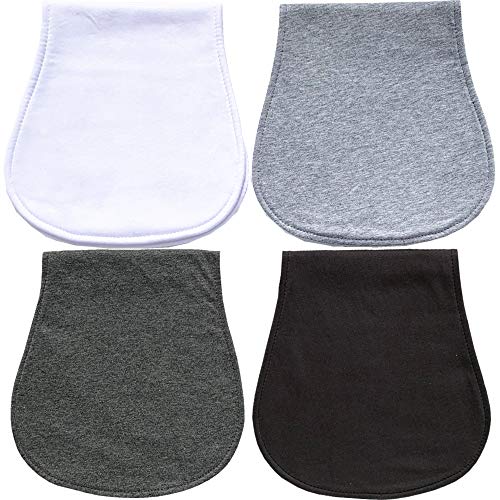 Burp Cloths for Babies, Large Size, Triple Layers, Extra Soft Absorbent and Thick, 4 Packs, Dark Grey Light Grey and White