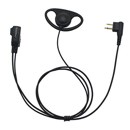 GoodQbuy D Shape Clip-Ear Headset Earpiece PTT with Mic is Compatible with Motorola Two-Way Radio CLS1410 RMM2050 GP300 CP200 PR400 CLS1110 (10 Pcs)