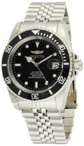 invicta men's pro diver automatic watch with stainless steel band (model: silver)