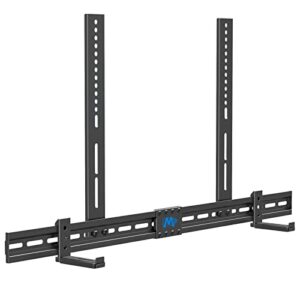 mounting dream soundbar mount sound bar tv bracket, sound bar bracket for soundbar with holes/without holes, non-slip base holder extends 3.4" to 6.1", up to 20 lbs, safe and easy to install md5425