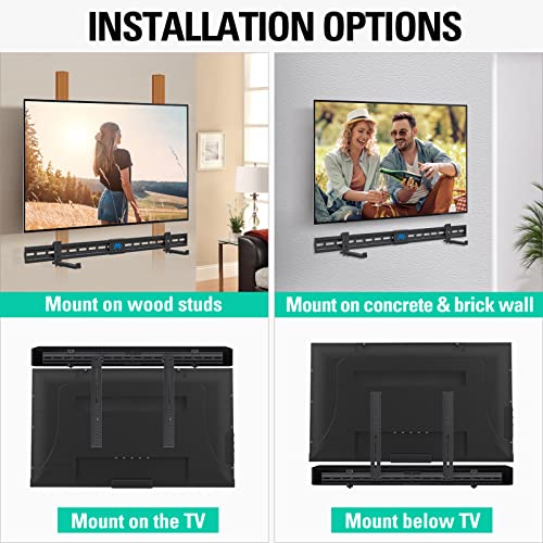 Mounting Dream Soundbar Mount Sound Bar TV Bracket, Sound Bar Bracket for Soundbar with Holes/Without Holes, Non-Slip Base Holder Extends 3.4" to 6.1", Up to 20 LBS, Safe and Easy to Install MD5425