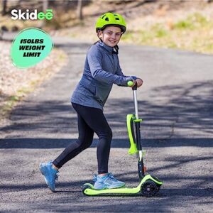 Kick Scooters for Kids Ages 3-5 (Suitable for 2-12 Year Old) Adjustable Height Foldable Scooter Removable Seat, 3 LED Light Wheels, Rear Brake, Wide Standing Board, Outdoor Activities for Boys/Girls