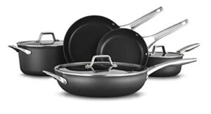 calphalon 8-piece pots and pans set, nonstick kitchen cookware with stay-cool handles, dishwasher and metal utensil safe, black