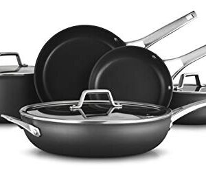 Calphalon 8-Piece Pots and Pans Set, Nonstick Kitchen Cookware with Stay-Cool Handles, Dishwasher and Metal Utensil Safe, Black