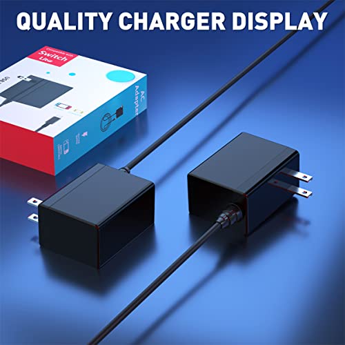 Charger for Nintendo Switch and Switch Lite and Switch OLED, Support Dock Mode AC Power Supply Adapter, 5FT Type C Charger Cable for Switch. Output 15V2.6A