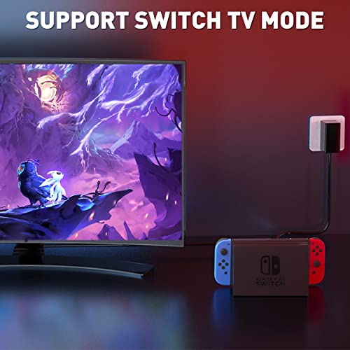 Charger for Nintendo Switch and Switch Lite and Switch OLED, Support Dock Mode AC Power Supply Adapter, 5FT Type C Charger Cable for Switch. Output 15V2.6A