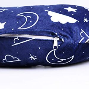 IBraFashion Minky Nursing Pillow Cover Nursing Pillow Slipcover Soft Fits Snug On Infant Nursing Pillows for Breastfeeding Moms (Navy Blue, Stars and Clouds)