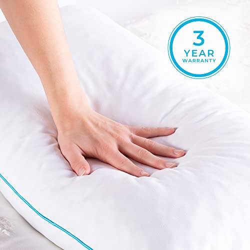 Linenspa Pillow Queen Size Set of 2 – 2 Pack Shredded Memory Foam Bed Pillows for Sleeping – Stomach Sleeper Pillow, Side Sleeper Pillow and Back Sleeper Pillow, Queen Pillows 2 Pack White