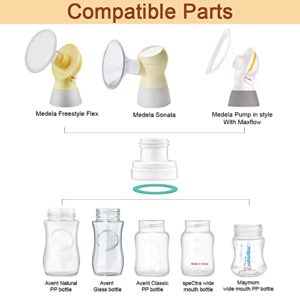 Maymom Conversion Kit Compatible with Medela Sonata, Freestyle Flex, Pump in Style MaxFlow to Use with Phillips Avent Bottles Avent Natural PP Bottle Spectra Bottle Thread Changer Avent Converter Kit