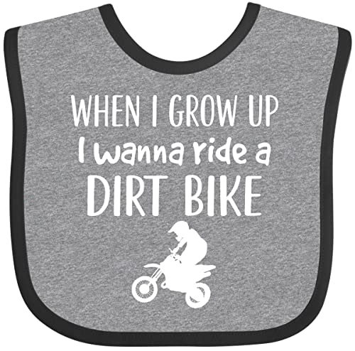 inktastic Dirt Biking Motocross Future Dirt Biker Baby Bib Heather and Black 33f62