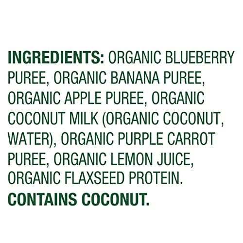 Sprout Organic Baby Food, Stage 4 Toddler Smoothie Pouches, Blueberry Banana with Coconut Milk, 4 Oz Purees 12 Count(Pack of 1)