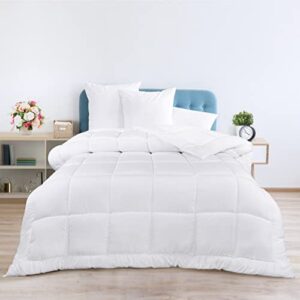 utopia bedding all season down alternative quilted comforter - microfiber duvet insert with corner tabs - machine washable - bed comforter, white, queen