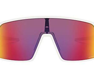 Oakley Men's OO9406A Sutro Low Bridge Fit Rectangular Sunglasses, Matte White/Prizm Road, 37 mm