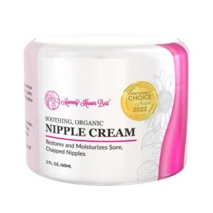 organic nipple cream for breastfeeding - lanolin free - soothing all natural breast pump lubricant for nursing - baby safe - 2 oz