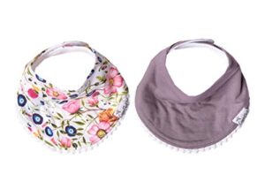 copper pearl baby bandana drool bibs for drooling and teething 2-pack fashion bibs gift set for girls “isabella