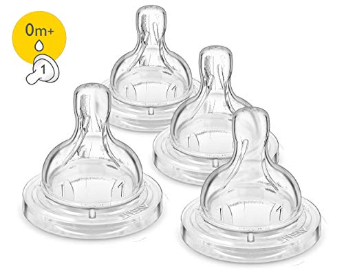 Philips Avent Anti-colic Baby Bottle Newborn Flow, Pack of 4, Flow 1, SCF421/47