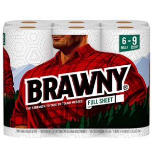 brawny® paper towels, 6 large rolls = 9 regular rolls, full sheets