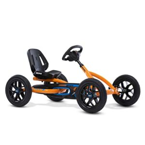 berg toys - buddy b-orange pedal go kart - go kart - go cart for kids - pedal car outdoor toys for children ages 3-8 - ride on-toy - bfr system - adjustable seat - pedal kart for kids