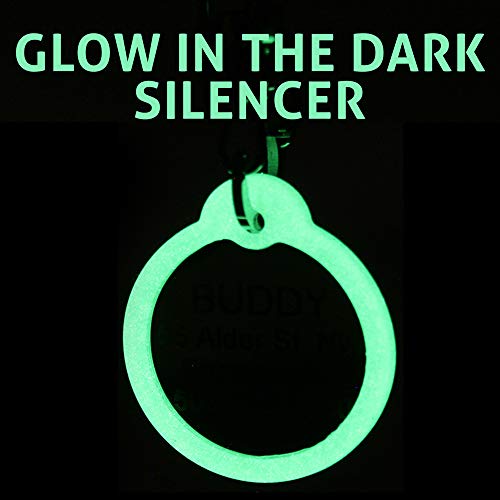 GoTags Dog Tag Silencers, Glow in The Dark Silencer to Quiet Noisy Pet Tags