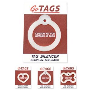 gotags dog tag silencers, glow in the dark silencer to quiet noisy pet tags
