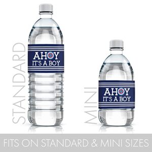 Ahoy It's a Boy Baby Shower Water Bottle Labels - 24 Stickers