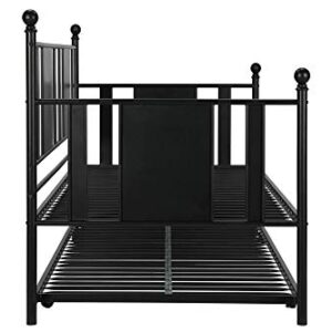 DHP Lavinia Metal Daybed with Trundle, Full Size Sofa Bed, Black