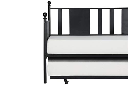 DHP Lavinia Metal Daybed with Trundle, Full Size Sofa Bed, Black