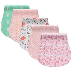 Baby Burp Cloths for Girls, 100% Organic Cotton Absorbent Burp Rags, Soft Burping Cloth, Burp Clothes, Newborn Towel, Excellent Baby Shower/Registry Gift