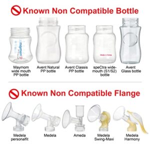 Maymom 3rd Gen Thread Changer or Bottle Converter; Allow Spectra S1 S2 Pump Wide Mouth Flange to Use Medela Bottle, Ameda Bottle (Narrow), Lifefactory, Dr. Brown Narrow, No Leak, No Fallen Bottle