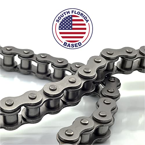 PGN #40 Roller Chain - 3 Feet + Free Connecting Link - Carbon Steel Chains for Bycicles, Mini Bikes, Motorcycles, Go-Karts, Home and Industrial Machinery - 71 Links