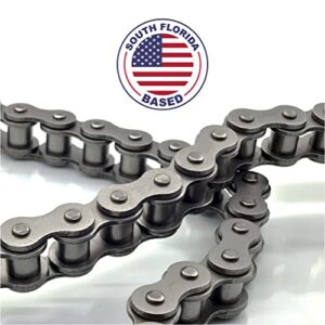PGN #40 Roller Chain - 5 Feet + Free Connecting Link - Carbon Steel Chains for Bycicles, Mini Bikes, Motorcycles, Go-Karts, Home and Industrial Machinery - 119 Links
