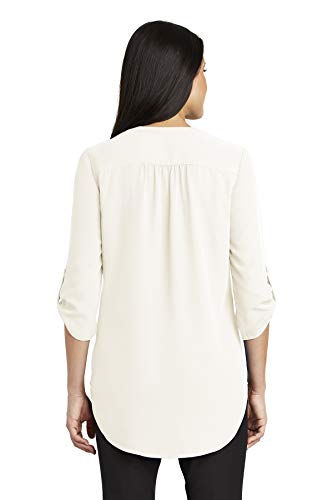 Port Authority Ladies 3/4-Sleeve Tunic Blouse XL Ivory Chiffon