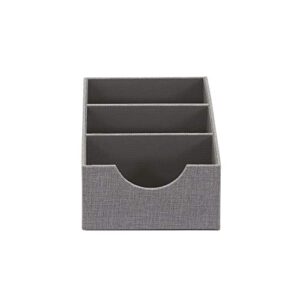 Household Essentials Grey 727-1 Deep 3 Section Drawer Organizer Box for Storage | 12 in x 6.13 in x 3.13